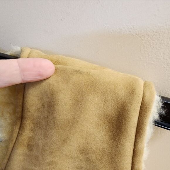 Vintage Upstream Sherpa Vest Large Hunting Fishing Suede Look - Picture 9 of 10